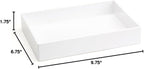 Poppin Stackable Medium Accessory Tray - Modular Lacquer Desk Trays for Office Organization, Color-Coordinated Office Supplies for Desk, Paper Trays (White, Medium Accessory)