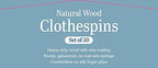 Whitmor Set of 50 Wooden Clothespins, S/50