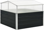 Medium Greenhouse 39.4 x 39.4 x 30.3 in Anthracite Galvanized Steel Frame with Polycarbonate Panels for Outdoor Garden Patio Balcony