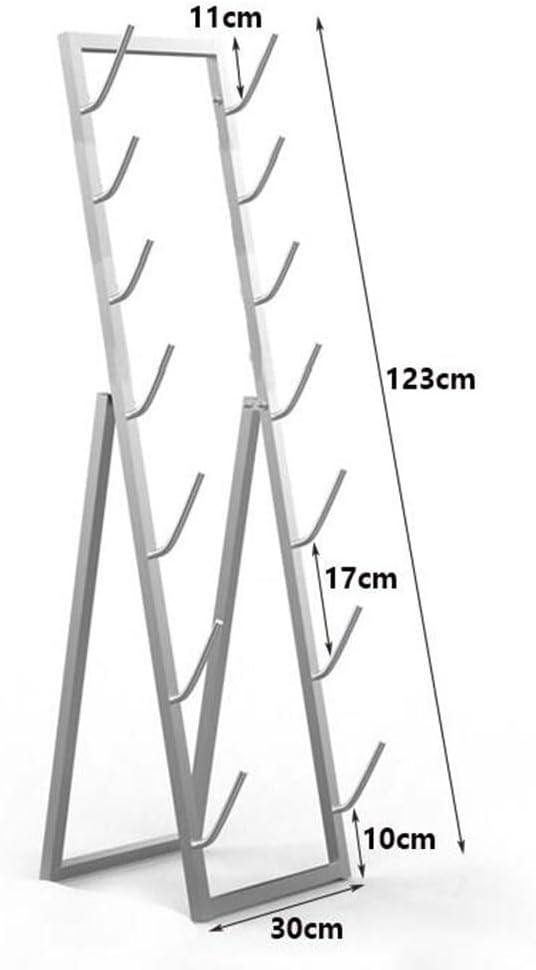 Metal Ski and Snowboard Storage Rack - Floor Display Stand for Garage/Shop, Silver, 30x123cm - Durable Ski Mount for Organized Snowboard Storage