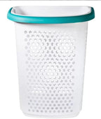 Plastic Rolling Laundry Basket with Pop-Up Handle & Wheels – 70.52 Liter (2 Bushel) Capacity, Ventilated Design, Easy to Clean, For Home & Laundry Room