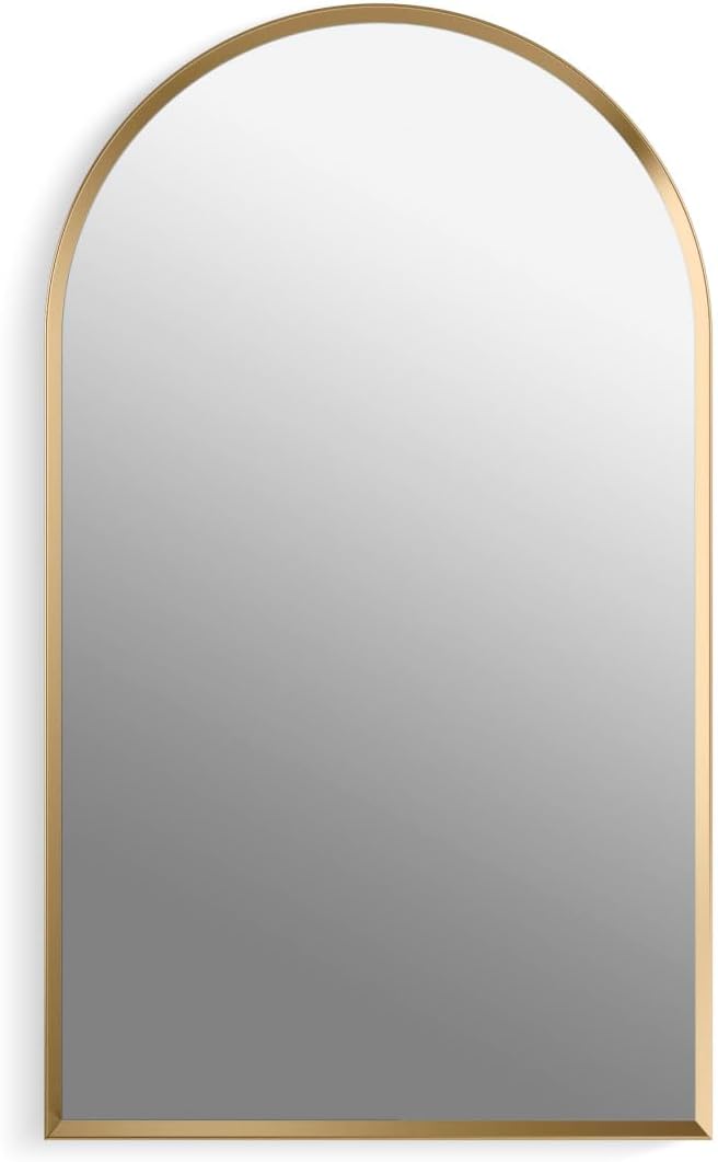 Kohler 36540-BGL Verdera® Medicine Cabinet Mirror, Arched Design, Left-Hinged, Mirrored Interior, Adjustable Shelves, Rustproof, 20 in. W x 34 in. H, Moderne Brushed Gold