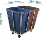 Easyars Large Laundry Cart Sorter, 2 Bag Laundry Hamper with Wheels Heavy Duty Rolling Trolleys, Industrial Laundry Rooms Organizer Cart for Linen Clothes Storage (Size : 10 Tube Tapered)