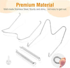 5 Pack Plate Hangers for The Wall, Suitable for 4-5 inch Art Plate, Stainless Steel Invisible Heavy Duty Wire Plate Holder with Wall Hooks, Plate Hangers for Displaying Plates, Platter, Dish, Silver