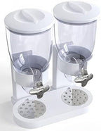 Dual Food Dispenser - Dry Food Dispenser Perfect As A Candy, Nuts, Rice, Granola, Cereal & more Dispenser. Dispenses 1 Ounce Per Twist! Stores Food, and Keeps Your Food fresh (White)