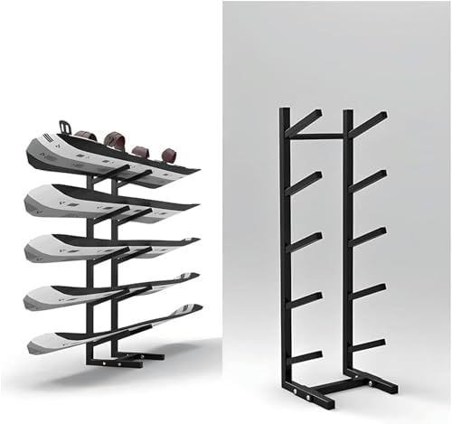 Snowboard Storage Rack,Floor-Standing ski Storage Rack, Home Gym Storage Rack, Sample Board Display Rack, Exercise mat Storage Rack (Black 35x25x136 cm/14x10x54 in)