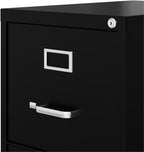Pemberly Row 4 Drawers 52" Vertical Black Metal Filing Cabinet Lockable Pre-Assembled Stationary Letter Size for Home, Office