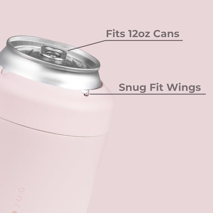 HydroJug Standard Can Cooler - 2-in-1 Insulated Can Cooler Cup - Stainless Steel Can Holder with Non-Slip Rubber Base - Screw-Top Lid - Dishwasher Safe - 12oz, Pink Sand