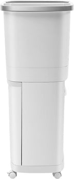 2-Layer Rolling Laundry Hamper Sorter, Multi-functional Clothes Separation Basket with Wheels Floor-Standing Plastic Laundry 3 Baskets for Home