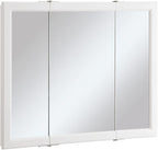 Design House 545103-WHT Wyndham Medicine Cabinet – Durable White Assembled Frame – Bathroom Wall Cabinet with Mirrored Door, 36-Inch – 4.75" X 36" X 30", White, 1 Count, Tri-View