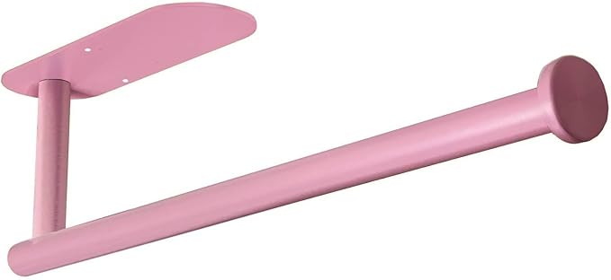 YeeBeny Pink Paper Towel Holder - Self Adhesive or Drilling, Under Cabinet or Wall Mounted