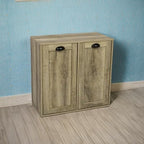 Household Essentials Laundry Sorter Cabinet, Oak Finish