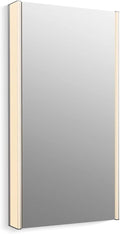 Kohler 81148-SLE-DA1 Maxstow Frameless Medicine Cabinet Mirror with Lights, LED Light, Mirror Door & Staggered Shelves, Rectangular Frame, 22 in. W x 40 in. H