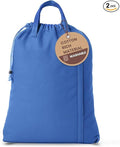 LFH Home Large Premium Cotton Canvas Laundry Bag with Drawstring and Handles Heavy Duty, Multi-Use, and Washable for Home, Travel, College or Storage 20x30 (Pack of 2)-Sky Blue