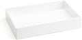 Poppin Stackable Medium Accessory Tray - Modular Lacquer Desk Trays for Office Organization, Color-Coordinated Office Supplies for Desk, Paper Trays (White, Medium Accessory)