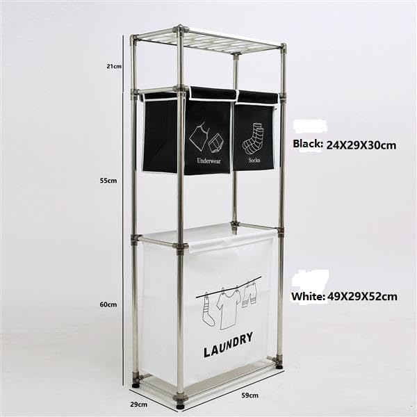 Laundry Hamper Laundry Basket with Bags & Storage Shelf, Laundry Sorter for Organization for Laundry Room, Laundry Basket Organizer with Wheels - Laundry Hamper Laundry Bags - Laundry Sorter