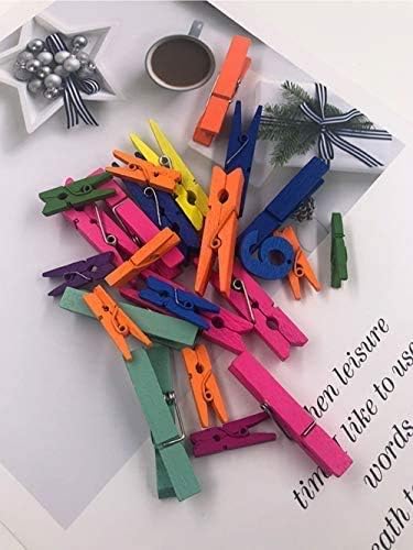 50pcs Colorful Clothespins Natural Wooden Colored Clothespins, Photo Paper Peg Pin Craft Spring Clips for Home Arts Crafts Decor, 2.75 inches (Hunter Green)