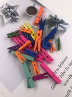 50pcs Colorful Clothespins Natural Wooden Colored Clothespins, Photo Paper Peg Pin Craft Spring Clips for Home Arts Crafts Decor, 2.75 inches (Hunter Green)