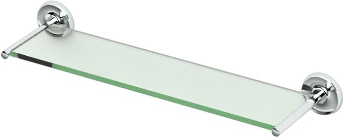 Gatco 5077 Designer II Glass Shelf, Chrome/Wall Mounted 22.50" x 5.85" Tempered/Floating Rectangle Glass Shelf for Bathroom