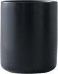 Black Kitchen Utensil Holder for Countertop, Matte Ceramic Cooking Utensil Crock for Counter Easy to Clean, Modern Spatula Holder for Farmhouse Décor 4.5×6.4 INCH