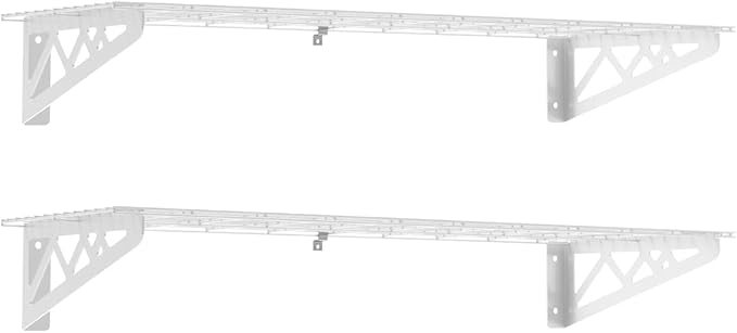 12" x 36" Wall Shelves (Two Pack with Hooks)