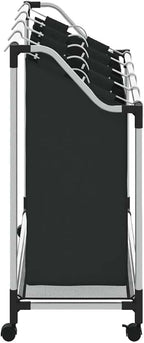 Laundry Sorter with 4 Bags Black Gray, Heavy Duty Steel Frame Rolling Hamper with Removable Full-Size Sorting Bags and Casters for Laundry Room Organization