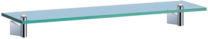 Gatco 4716 Bleu Glass Shelf, Chrome/Wall Mounted 20.13" X 4.30" Tempered/Floating Rectangle Glass Shelf for Bathroom