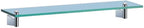 Gatco 4716 Bleu Glass Shelf, Chrome/Wall Mounted 20.13" X 4.30" Tempered/Floating Rectangle Glass Shelf for Bathroom