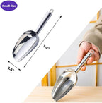 Set of 1 Ice Scoop, Stainless SteelKitchen Ice Scoop for Canisters or Ice Maker, Food Scoops for Canisters, Freezer, Flour, Dry Foods, Coffee Beans, Pop Corn, Pet Dog Cat Food (Stainless Steel-S)