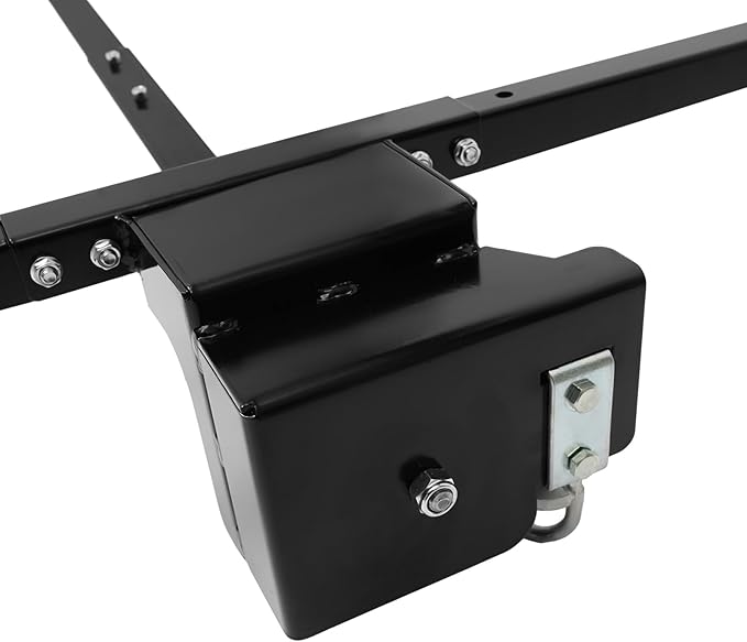 Overhead Garage Storage Rack, 4x4Ft Ceiling Storage Lift 96in Adjustable Height Garage Storage Organization Systerm, Heavy Duty Metal Garages Ceiling Storage Racks, 250lbs Load Capacity (Matte Black1)