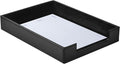 PU Leather Letter Tray - Load Documents Trays Front for Office Desktop Organizer - Desk Magazine, File, A4 Paper Holder - Paper Document File Holder (Black, A4-Tray)