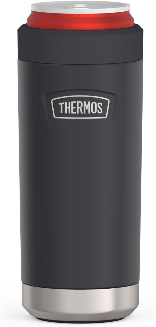 THERMOS ICON SERIES, Slim Beverage Can Insulator - 12 Ounce, Glacier - Vacuum Insulated Stainless Steel