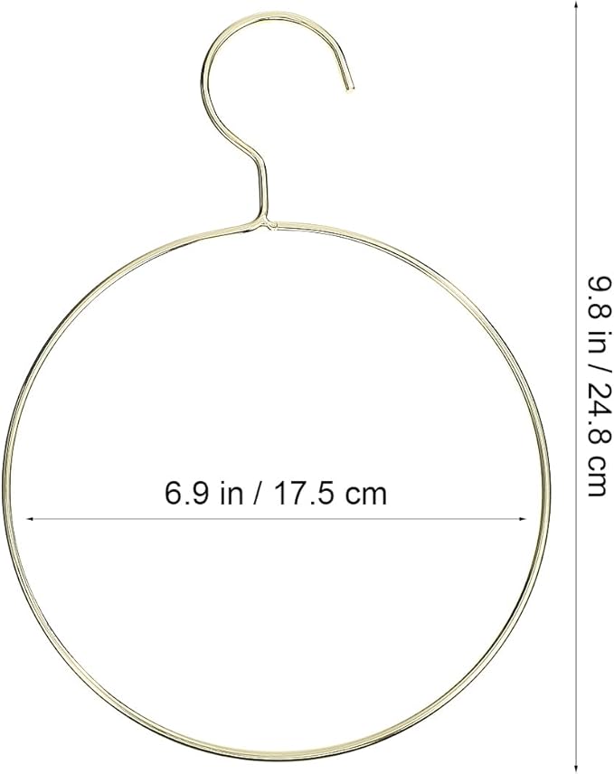 Round Clothes Hangers Metal Scarf Organizer Circular Holder for Closet Storage Home Laundry Accessories 10.03X7 Inch