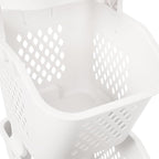 Laundry Hamper Basket Sorter, Multi-Tier PP Laundry Sorter Cart with 4 Wheels, Removable Rolling Laundry Baskets, Heightened Fence, Elevated Bottom (4-Tiers 15.1x52in)