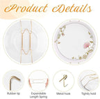 Bilillo 12 Pieces Invisible Wall Plate Hangers 4/6/8 Inches Wall Plate Hangers Stainless Steel Decorative with 12 Pieces Hook with Nails Suitable for 4-10 inch Decorative Antique and Arts(Gold)