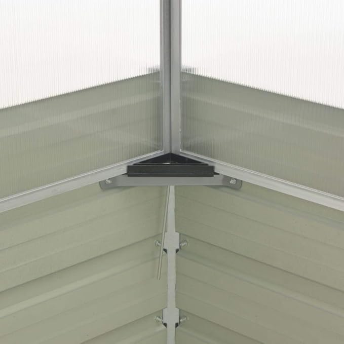 Medium Greenhouse 39.4 x 39.4 x 30.3 in Anthracite Galvanized Steel Frame with Polycarbonate Panels for Outdoor Garden Patio Balcony