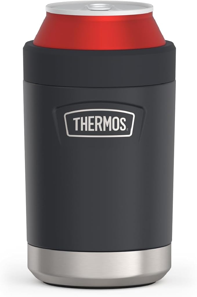 THERMOS ICON SERIES, Beverage Can Insulator - 12 Ounce, Granite - Vacuum Insulated Stainless Steel
