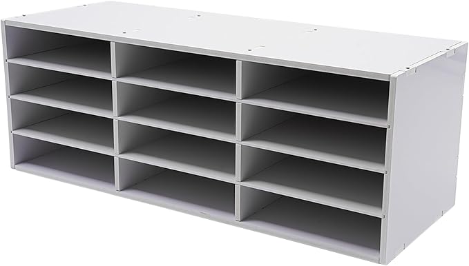 12 Compartments Paper Organizer for Desk, Desk Literature Organizer, Student Mailbox for Classroom, Desktop Bill Paper Storager File Sorter for Home Office Classroom