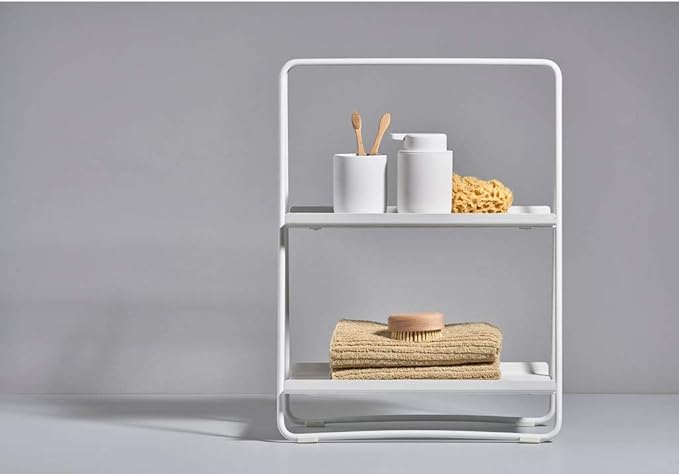 Zone Denmark Metal Adjustable Storage Shelving Unit | Maximize Space and Style | Ideal for Bedroom, Kitchen, and Bathroom | Organize with Elegance and Versatile Storage Solution- Small (White)