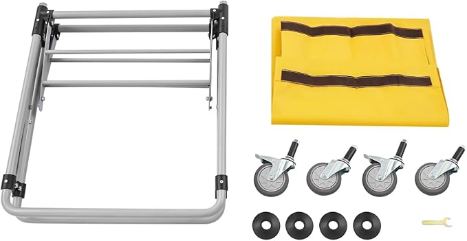 Commercial Laundry Cart with Wheels 220LBS Load Laundry Basket Foldable Laundry Cart with Removable Bag Rolling Laundry Sorter for Home, Hotel, Hospital (Yellow)
