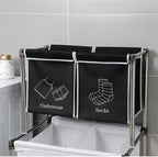 Laundry Hamper with Removable Bags, Freestanding Laundry Sorter Organizer, Basket for Bedroom, Bathroom & Dorm, Portable Storage Baskets for Kitchens, Bathrooms