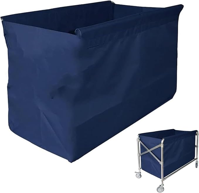 Replacement Liner Bag For Laundry Cart - Removable Liner Bag For Rolling Laundry Basket, Oxford Cloth Storage Bags, Trolley Cloth Bag, Hotel Room Work Trolley Replacement Bag(Blue,80x53x65cm/32x21x26i