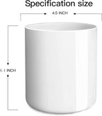 White utensil holder for Countertop, Glossy White Ceramic Utensil Holder for Kitchen Counter Easy to Clean, Modern Small Cooking Utensil Holder Spatula Crock for Décor, 4.5×6.4 IN