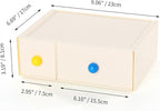 Desktop Storage Drawers, Plastic Desk Organizer with 2 Drawers, Modular Stackable Toolbox Units for Office Stationary, Makeup Container, Bathroom Countertop (1 Tall Layer, Cream)