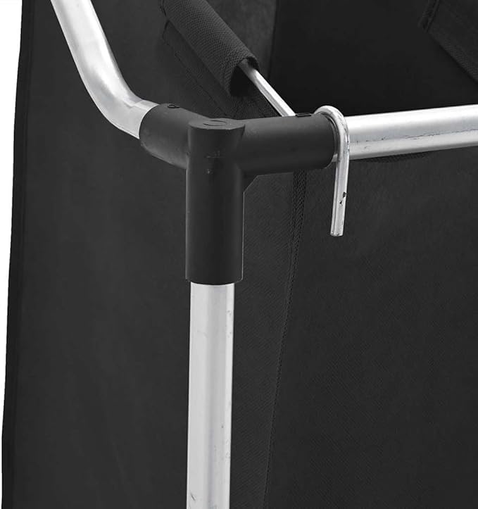 vidaXL Laundry Sorter with 4 Bags Black Gray Cart Organizer Clothes Basket