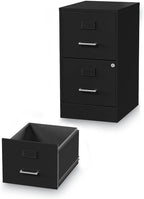 Alera Soho Vertical File Cabinet, 2 Drawers: File/File, Letter, Black, 14" X 18" X 24.1"