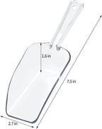 4Pcs Clear Plastic Ice Scoop for Freezer, Mini Candy Popcorn Scoops for Buffet Food Dry Goods, Flour Scoops for Canisters, 7.5 In (Clear)