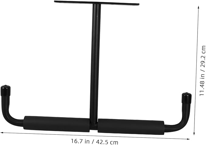 Garage Ceiling Storage Rack T-shaped Ceiling Hanging Rack Double Sided Hooks for Fishing Rods Bicycles Tools