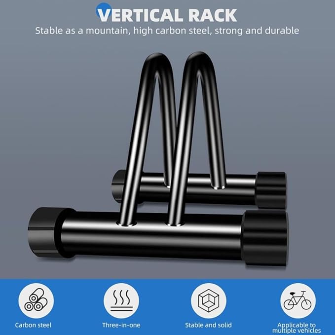 Metal Bike Storage Rack, Floor Stand for 3 Bicycles, Outdoor Loop Parking Holder for Garage, Shed (1 paragraph)