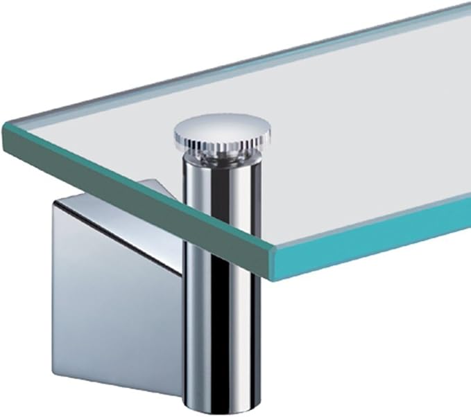 Gatco 4716 Bleu Glass Shelf, Chrome/Wall Mounted 20.13" X 4.30" Tempered/Floating Rectangle Glass Shelf for Bathroom